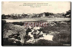 Postcard Old Saint Enogat La Peche in Children Rocks