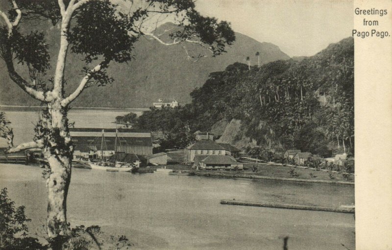 PC CPA SAMOA, PACIFIC, GREETINGS FROM PAGO PAGO, Vintage Postcard (b19476)