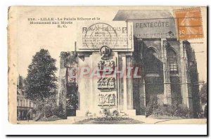 Lille Old Postcard Rihour Palace and the war memorial