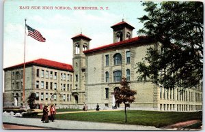 VINTAGE POSTCARD EAST SIDE OF THE ROCHESTER (N.Y.) HIGH SCHOOL c. 1910