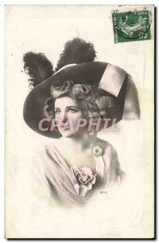 Postcard Old Fashion Woman Hat