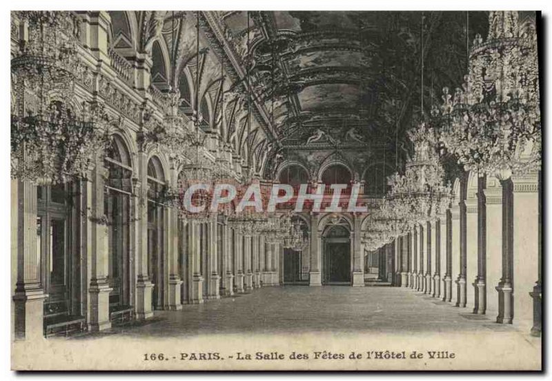 Old Postcard Paris La Salle des Fetes de L Hotel de Ville