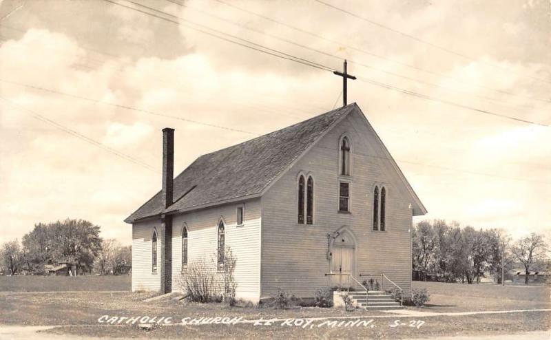 Le Roy Minnesota Catholic Church Real Photo Antique Postcard K20807