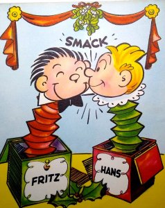 Fritz & Hans Christmas Greeting Card Famous Fun Comics 1951 King Features Smack