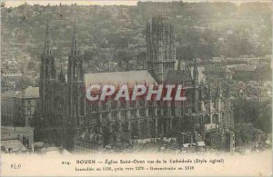 214 Old Post Card Rouen saint ouen church to the cathedral (Gothic style)