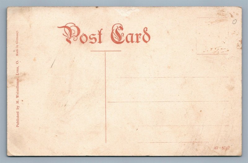 BLUFFTON IND HIGH SCHOOL ANTIQUE POSTCARD