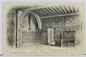 Chateau De Blois Chambre Interior View c1903 Postcard L13