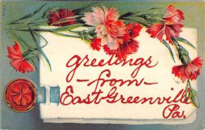 East Greenville Pennsylvania Flower Greeting Antique Postcard K82950