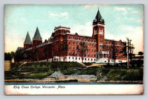Holy Cross College Worcester MA Early 1900s Illustrated Postcard