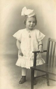 c1910 RPPC Postcard Portrait 2 yr old Child, Ina L. Frye, Bigelow Studio Seattle