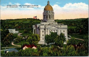 Vintage State Capitol & Governors Mansion Frankfort Kentucky KY Postcard