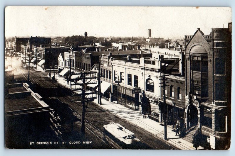 St. Cloud Minnesota MN Postcard RPPC Photo St. Germain Street Lands c1910's