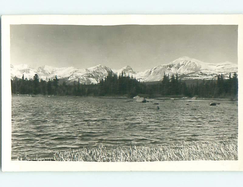 1948 rppc SNOW COVERED MOUNTAINS AT RED ROCKS LAKE Denver Colorado CO r7302