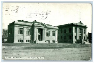 1910 New Public Library and City Hall Greeley Colorado CO Posted Postcard