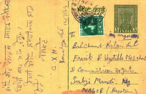 India Postal Stationery Ashoka 5ps Choith Ram Harchumal Delhi