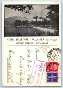 Italy Postcard Hotel Belle Vue Pallanza Grand Terrace Restaurant c1920's