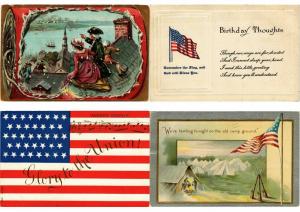 USA ÉTATS-UNIS AMERICA PATRIOTIC FLAGS MOSTLY EMBOSSED 48 CPA Pre-1940 (PART 1.)