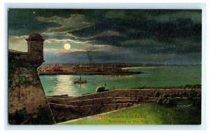 Entrance To The Bay At Night Havana Cuba Postcard (H26)