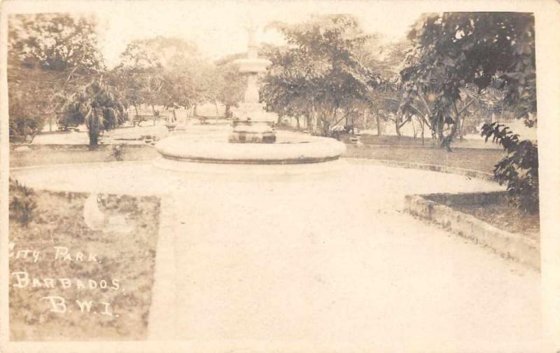 Barbados British West Indies Fountain City Park Real Photo Postcard J55240