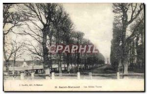 Old Postcard Saint Maixent Les Allees Green