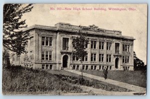 Wilmington Ohio Postcard new High School Building Exterior c1913 Vintage Antique