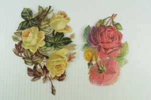 1880's Lovely Large Die Cut Flowers Lily Roses Victorian Mixed Lot of 18 PD293