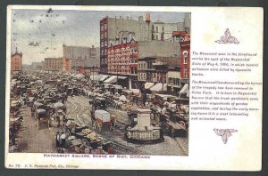 1910 PPC* Scene Of Hay Market Riots Chicago IL Where Policemen Were See Info