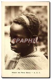 Postcard Old Child negro Black Mission Peres Blancs AOF