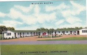 Postcard Miller's Motel Highway 27 + 33 Decatur IN