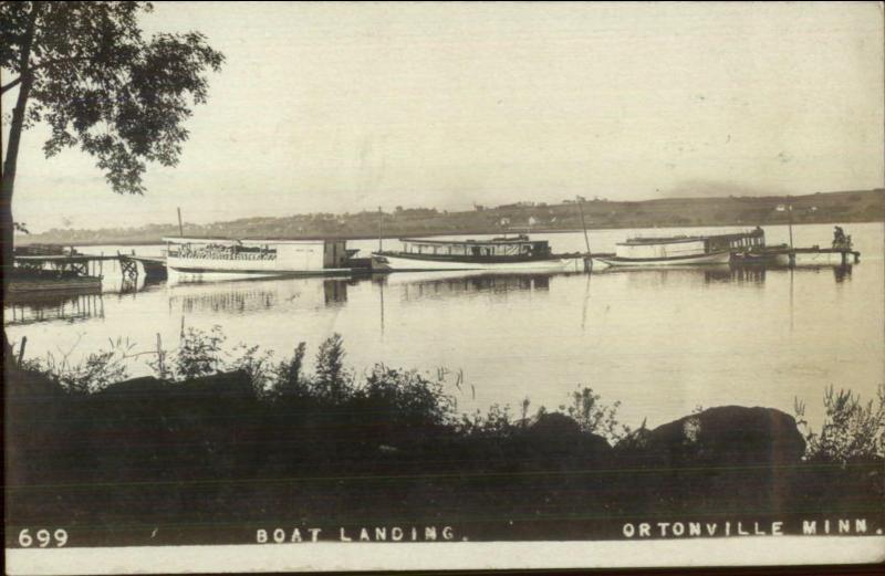 Ortonville MN Boat Landing c1910 Real Photo Postcard