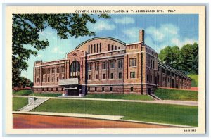 c1940's Olympic Arena Entrance Lake Placid Adirondack Mountains NY Postcard 