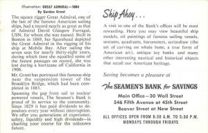 959  The Seamen's Bank for Savings NY Square Rigger Great Admiral