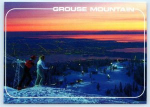 GROUSE MOUNTAIN, Vancouver BC Canada ~ NIGHT SKIING Peak Chair 4x6 Postcard