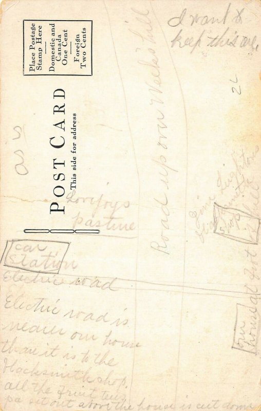 Gray ME Trolley Station RARE Postcard