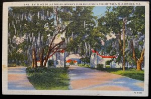 Vintage Postcard 1937 Los Robles Woman's Club Building, Tallahassee, Florida
