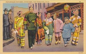 California San Francisco Chinatown Children In Picturesque Costumes