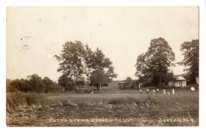 1913 JORDAN NEW YORK*RPPC*COTTAGES ON JONES POINT*POSTCARD*FLOYD MOORE*EARL MANN