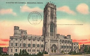 Vintage Postcard 1949 Scottish Rite Cathedral Parish Indianapolis Indiana IN