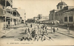 PC EGYPT, PORT SAID, LESSEPS STREET, Vintage Postcard (b36672)