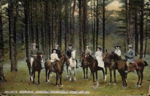 Poland Springs Maine ME Horse Riding 1900s-10s Postcard