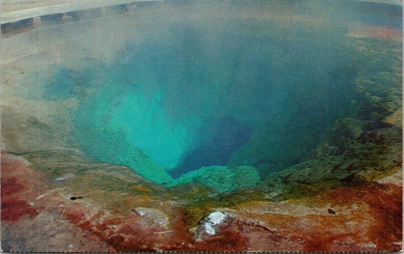 Morning Glory Pool Yellowstone National Park Wyoming WY Postcard PM Cancel WOB  