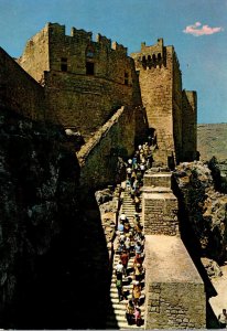 Greece Rhodes Entrance Of The Acropolis Of Lindos