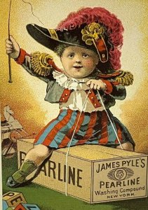 James Pyle Pearline Washing Compound New York Napolean Cute Kid Boy Girl 1880s