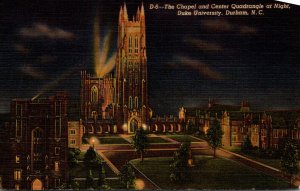 North Carolina Durham The Chapel and Center Quadrangle At Night Duke Universi...