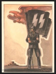 3rd Reich Germany Waffen SS Ordnungspolizei Police Tag der Polizei Card U 110377