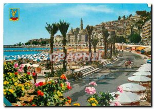 Modern Postcard The French Riviera Menton Pearl of France The Beach and the O...