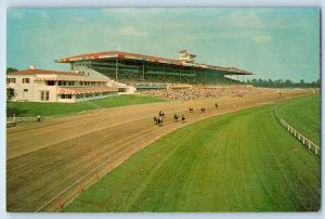 c1960 Arlington Heights Illinois Postcard Park Race Track Near Chicago Stadium