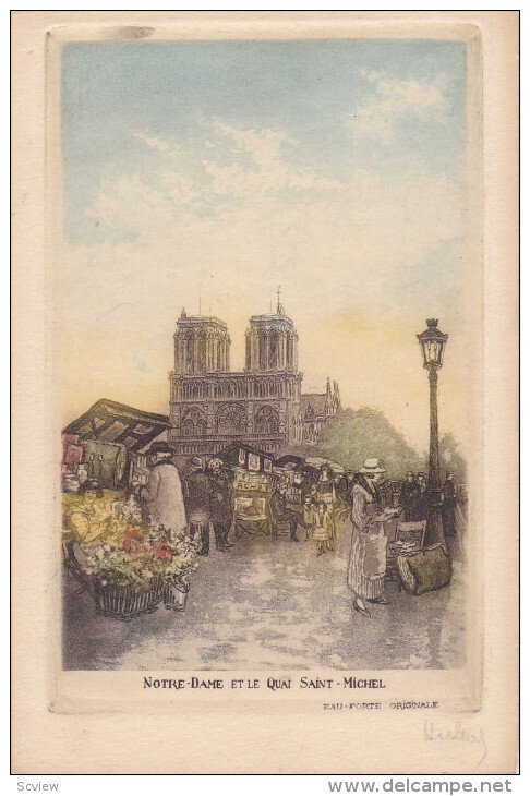 Market Scene, Notre-Dame Et Le Quai SAINT-MICHEL (Manche), France, 1900-1910s