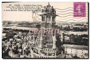 Postcard Old Tours Cathedrale Saint Gatien Dome and the North Tower Lantern