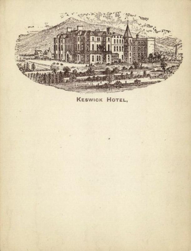 cumbria, KESWICK, Hotel (1899) Court Card